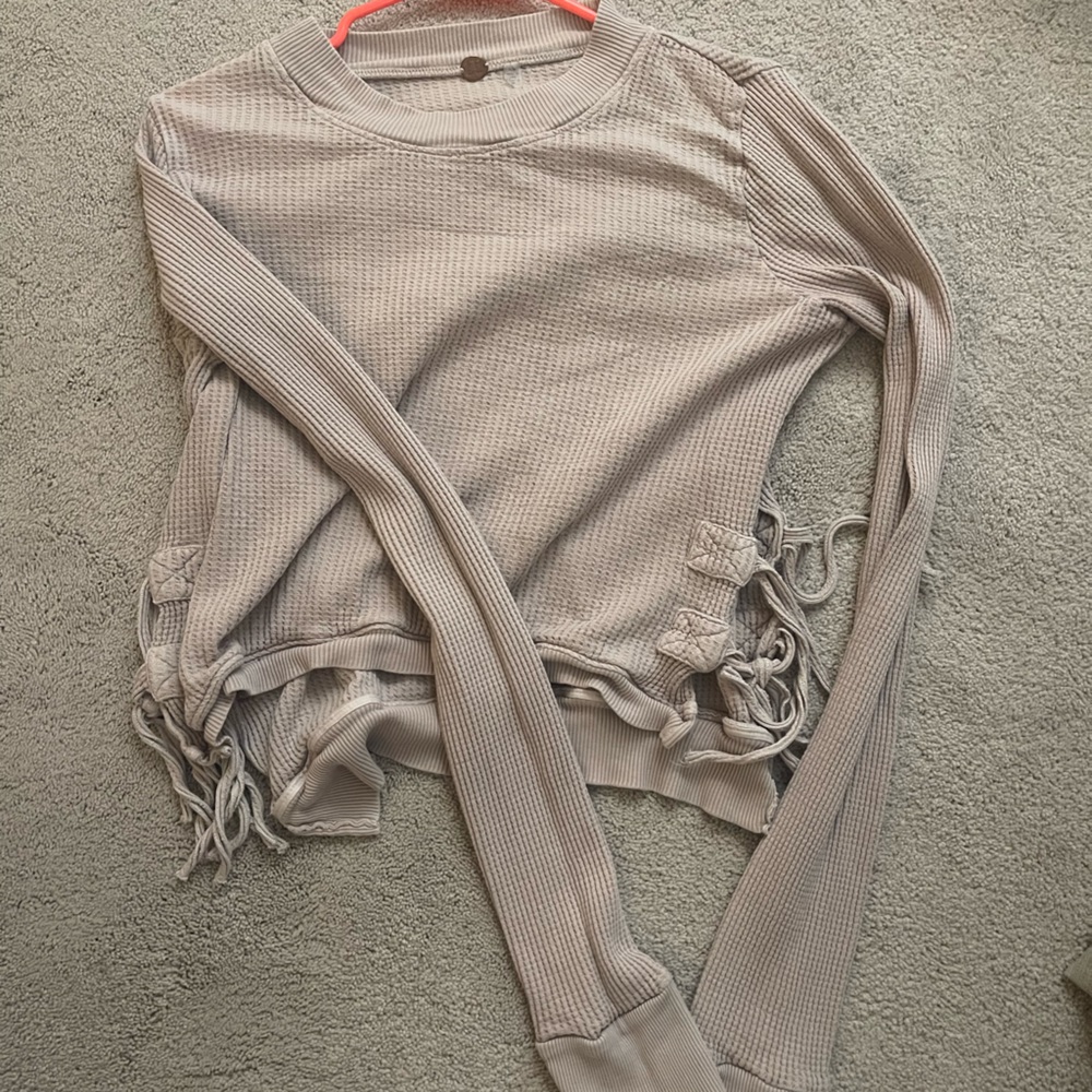 Long sleeve top with tie up sides